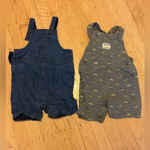 Janie and Jack and dump truck overall shorts bundle 24 months